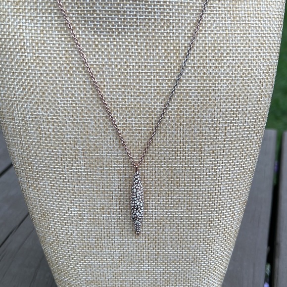 ALEXIS BITTAR ROSE GOLD TONE CRYSTAL ENCRUSTED MISS HAVISHAM SPEAR NECKL… - Picture 3 of 4